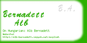 bernadett alb business card